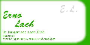 erno lach business card
