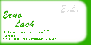 erno lach business card